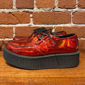 T-U-K Red Metallic Creeper Platforms